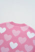 Embellished Heart Motif Soft Knit Crew Neck Sweater