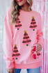 Embellished Holiday Tree Graphic Relaxed Fit Pullover Sweatshirt