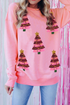Embellished Holiday Tree Graphic Relaxed Fit Pullover Sweatshirt