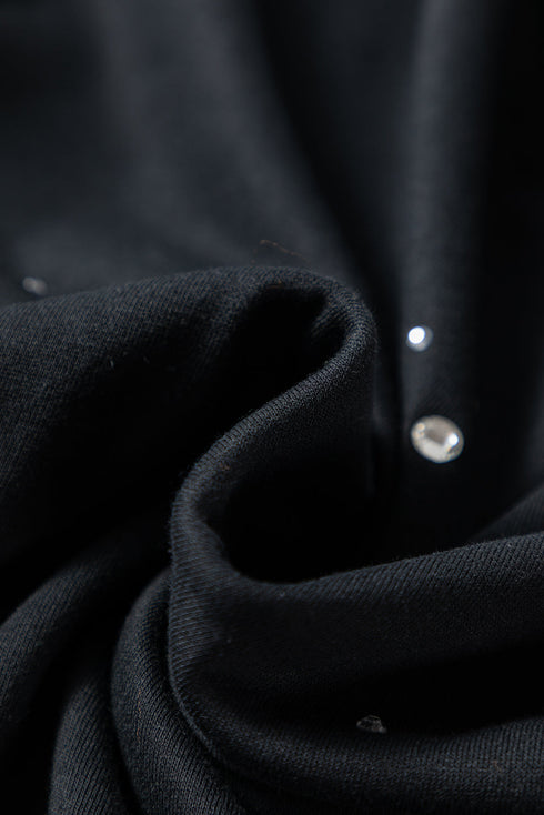 Embellished Long Sleeve Crew Neck Pullover Sweatshirt