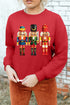 Embellished Nutcracker Trio Graphic Crew Neck Sweatshirt