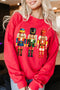 Embellished Nutcracker Trio Graphic Crew Neck Sweatshirt