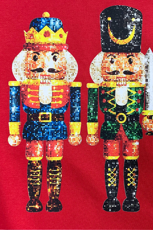 Embellished Nutcracker Trio Graphic Crew Neck Sweatshirt