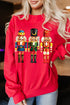 Embellished Nutcracker Trio Graphic Crew Neck Sweatshirt