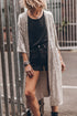 Embellished Open Front Midi Length Sequin Duster