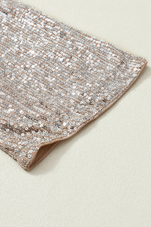 Embellished Open Front Midi Length Sequin Duster