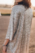 Embellished Open Front Midi Length Sequin Duster