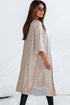 Embellished Open Front Midi Length Sequin Duster