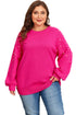 Embellished Pearl Raglan Sleeve Solid Knit Sweater