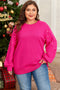 Embellished Pearl Raglan Sleeve Solid Knit Sweater