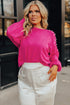 Embellished Pearl Raglan Sleeve Solid Knit Sweater
