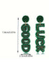 Embellished Rice Bead Good Luck Dangle Earrings