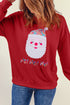 Embellished Santa Graphic Chenille Patch Pullover Sweatshirt
