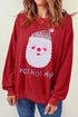 Embellished Santa Graphic Chenille Patch Pullover Sweatshirt