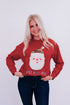 Embellished Santa Graphic Chenille Patch Pullover Sweatshirt
