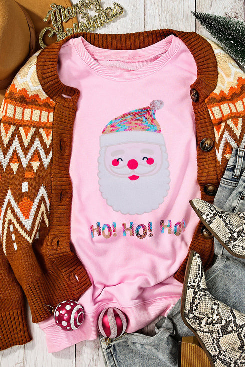 Embellished Santa Graphic Chenille Patch Pullover Sweatshirt