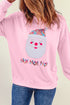Embellished Santa Graphic Chenille Patch Pullover Sweatshirt