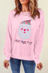 Embellished Santa Graphic Chenille Patch Pullover Sweatshirt