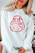 Embellished Santa Graphic Crew Neck Pullover Sweatshirt