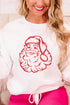 Embellished Santa Graphic Crew Neck Pullover Sweatshirt