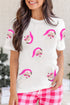Embellished Santa Graphic Short Sleeve Crew Neck Tee