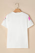 Embellished Santa Graphic Short Sleeve Crew Neck Tee