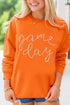 Embellished Script Graphic Crew Neck Pullover Sweatshirt