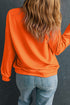 Embellished Script Graphic Crew Neck Pullover Sweatshirt