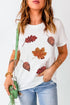 Embellished Sequin Leaf Graphic Short Sleeve Tee