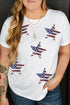 Embellished Sequin Star Print Plus Size Graphic Tee