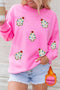 Embellished Tree Patch Fleece Lined Pullover Sweatshirt