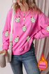 Embellished Tree Patch Fleece Lined Pullover Sweatshirt