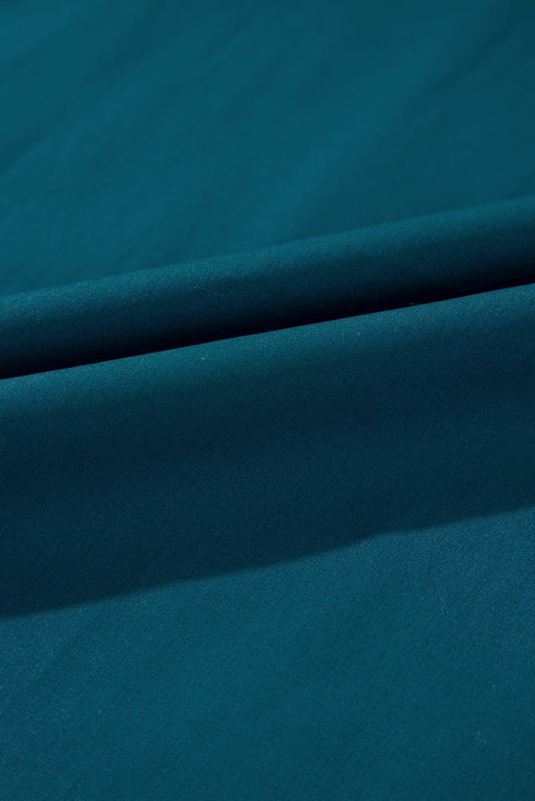 Embellished V-Neck Puff Sleeve Cotton Poplin Babydoll Mini Dress