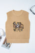 Embellished Western Horse Graphic Sleeveless Knit Top