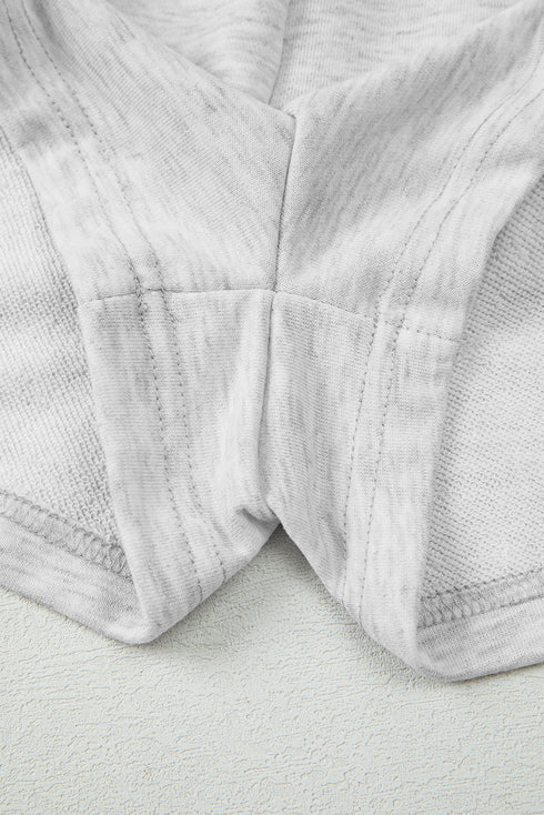 Embroidered Bow Detail Puff Sleeve Pullover Short Set