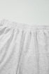Embroidered Bow Detail Puff Sleeve Pullover Short Set
