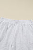 Embroidered Bow Puff Sleeve Shorts Plus Size Loungewear