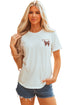 Embroidered Bowknot Graphic Crew Neck Short Sleeve Tee