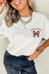 Embroidered Bowknot Graphic Crew Neck Short Sleeve Tee