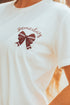 Embroidered Bowknot Graphic Crew Neck Short Sleeve Tee