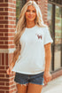 Embroidered Bowknot Graphic Crew Neck Short Sleeve Tee