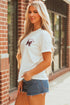 Embroidered Bowknot Graphic Crew Neck Short Sleeve Tee