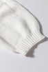 Embroidered Cable Knit Puff Sleeve Sweater Top