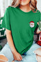 Embroidered Character Graphic Short Sleeve Crew Neck Tee