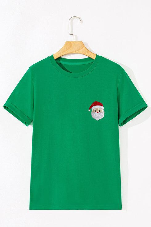 Embroidered Character Graphic Short Sleeve Crew Neck Tee