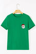 Embroidered Character Graphic Short Sleeve Crew Neck Tee