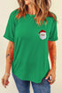 Embroidered Character Graphic Short Sleeve Crew Neck Tee
