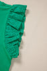 Embroidered Clover Ruffled Sleeve Ribbed Knit Shirt
