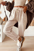 Embroidered Detail Patched Pocket Adjustable Drawstring Pants
