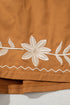 Embroidered Floral Bohemian Tassel Elastic Waist Casual Shorts
